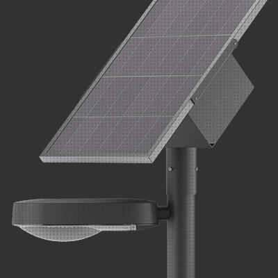Review de faro de luz con placa solar con poste